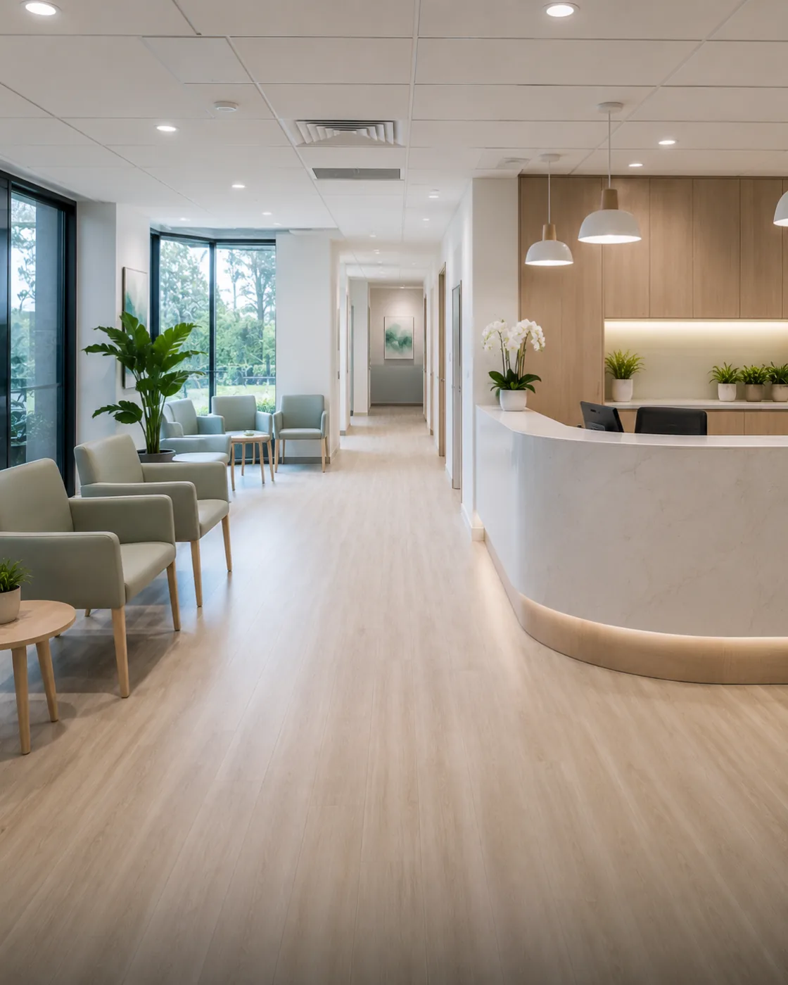 Modern medical clinic reception