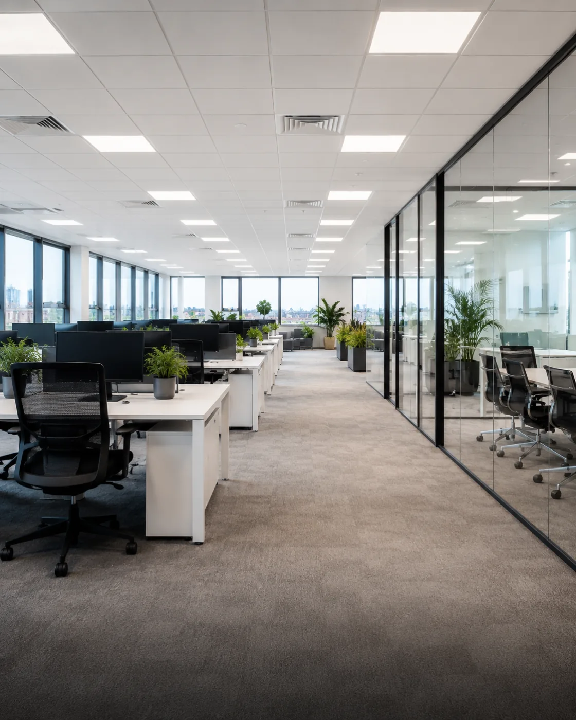 Open office workspace